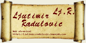 Ljutimir Radulović vizit kartica